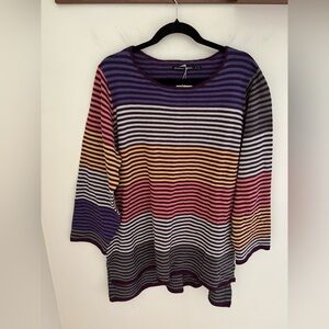 NWT Gudrun Sjoden Striped Multicolor Lava Knit Sweater cotton wool blend XL